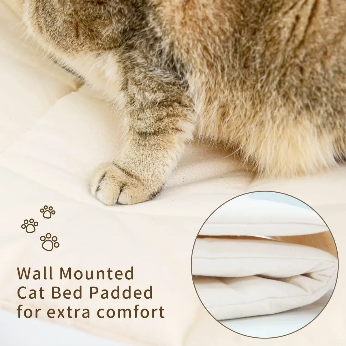 CWV Wall Mounted Cat Hammock With Sisal Scratching Shelves