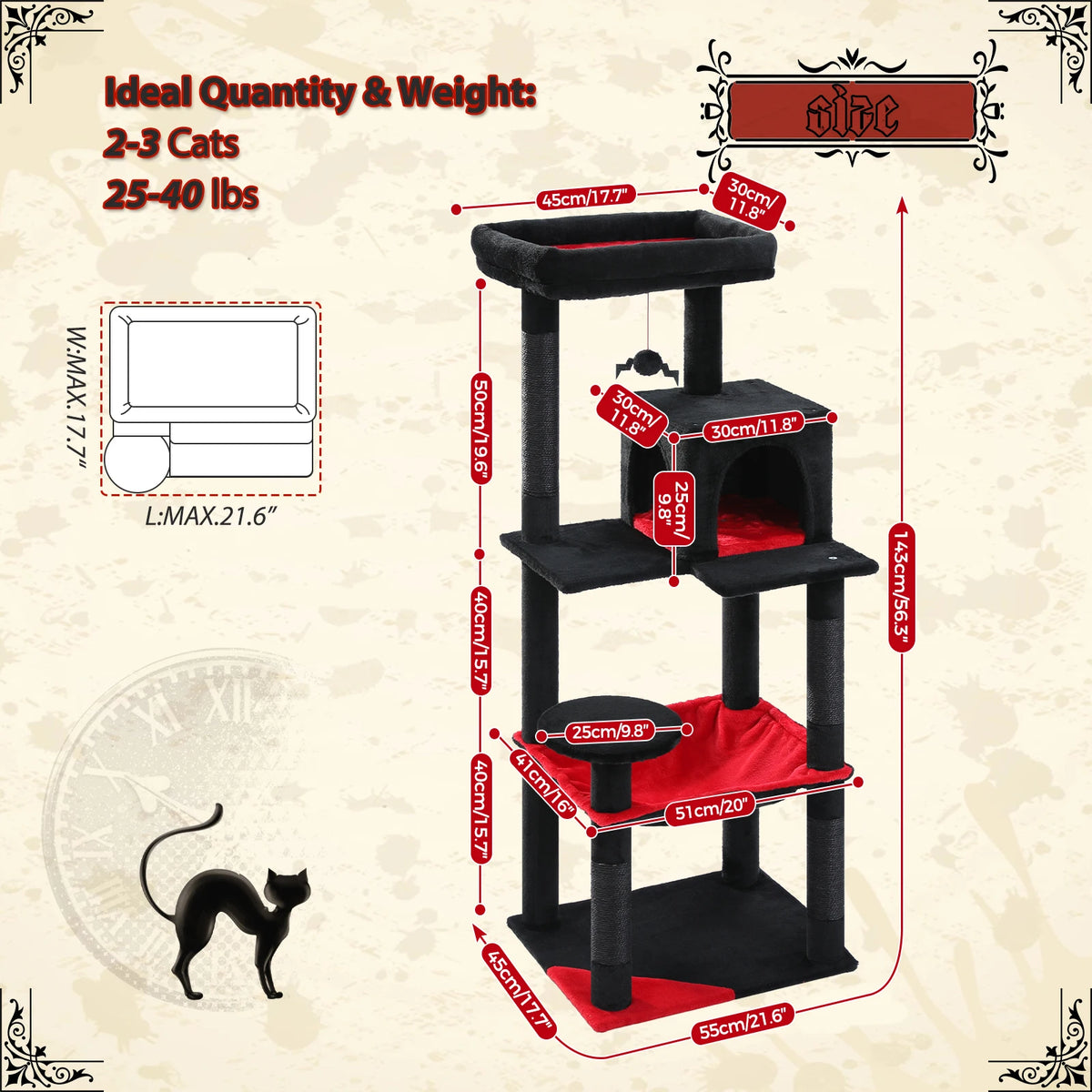 PAWZ Road Gothic Cat Tower With Sisal Scratcher And Hammock