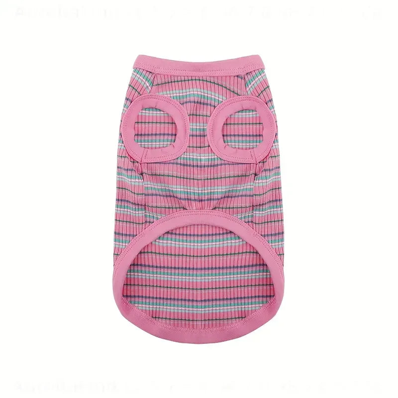 Soft Ribbed Knit Dog Vest With Easy Pullover Design