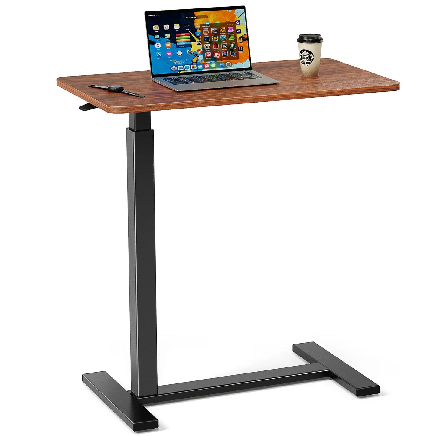 JHK Adjustable Overbed Table Durable Metal Bedside Desk