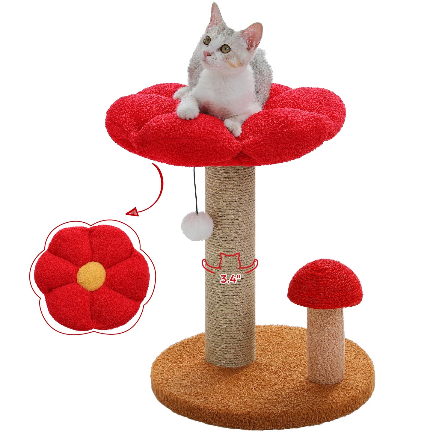 Pawz Road Cat Scratcher Removable Flower Bed Toy Ball