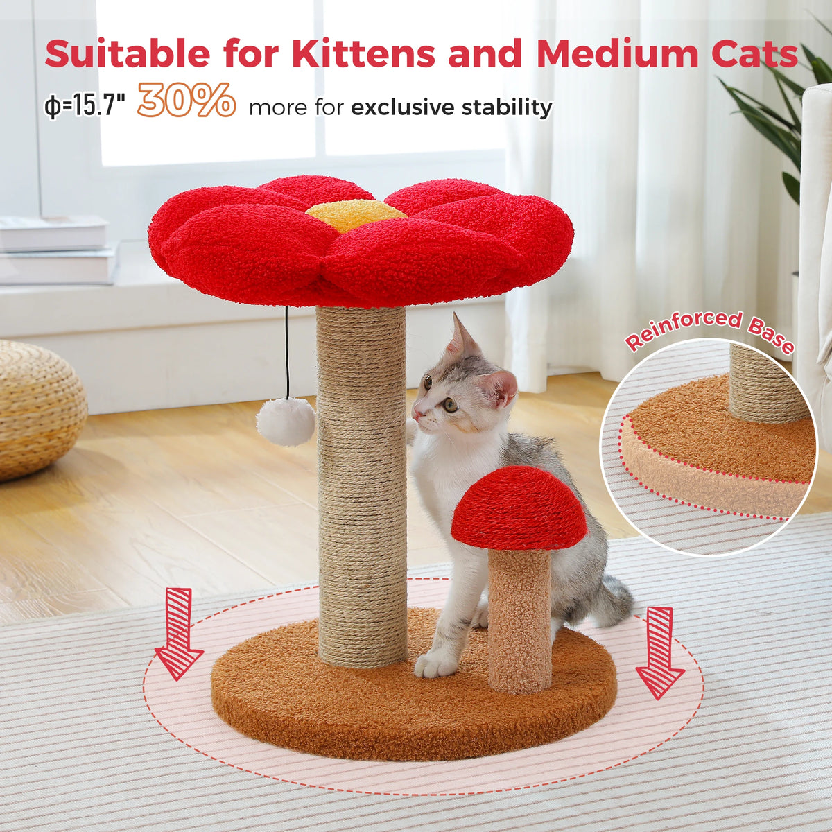 Pawz Road Cat Scratcher Removable Flower Bed Toy Ball