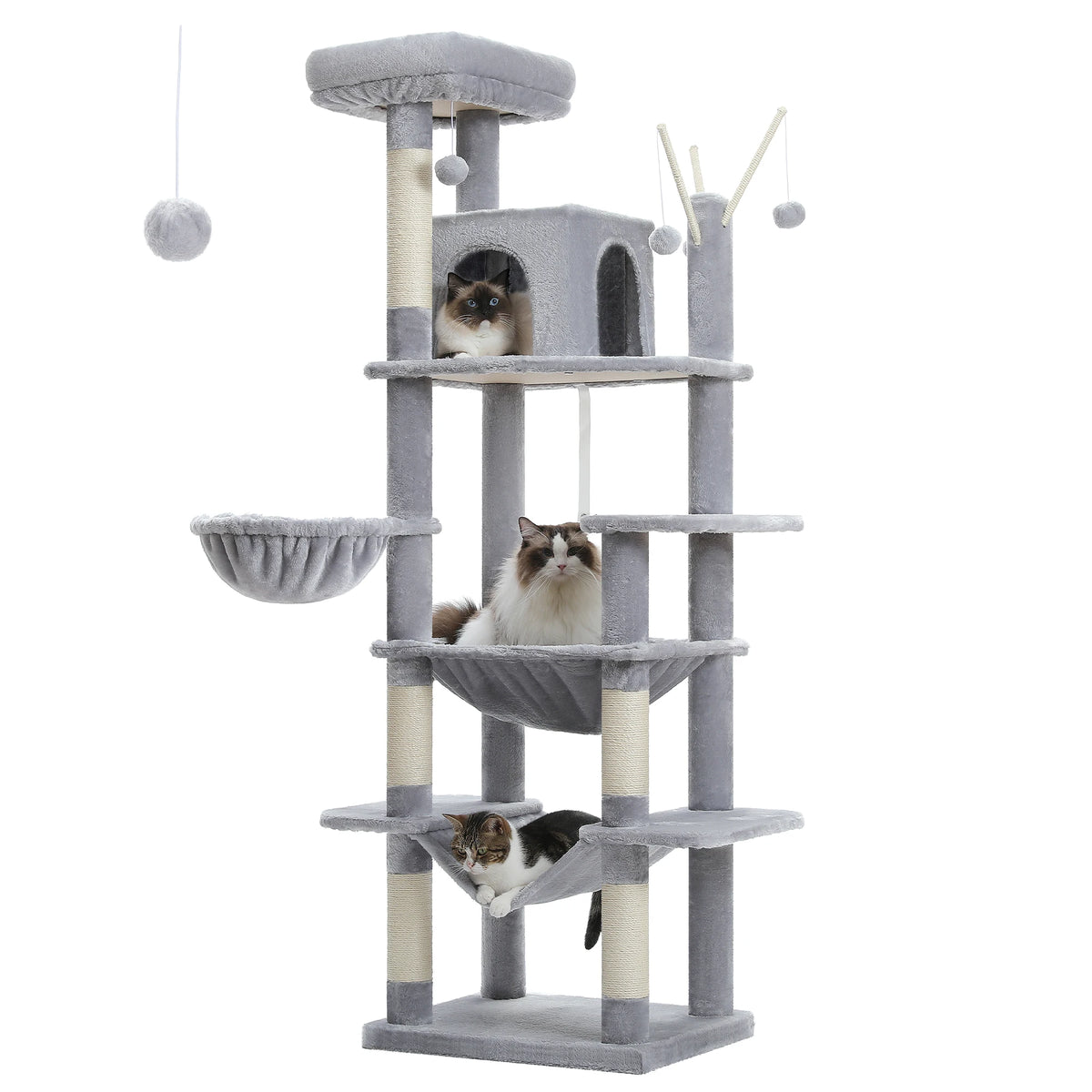 Petepela Indoor Cat Tree With Hammock And Scratching Post