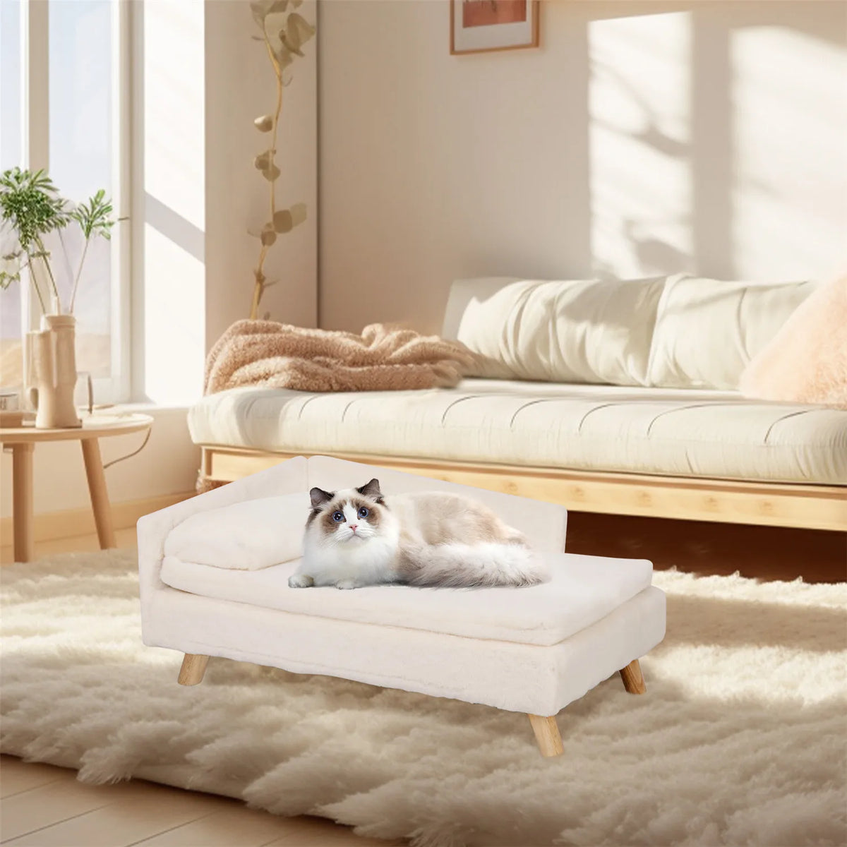 BINGOPAW Waterproof Raised Pet Sofa Bed With Plush Cushion