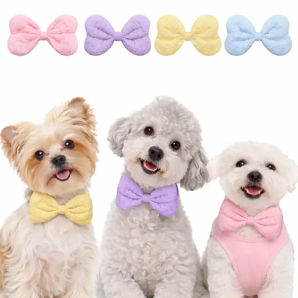 Quilted Pet Bow Ties for Dogs and Cats Party Accessory