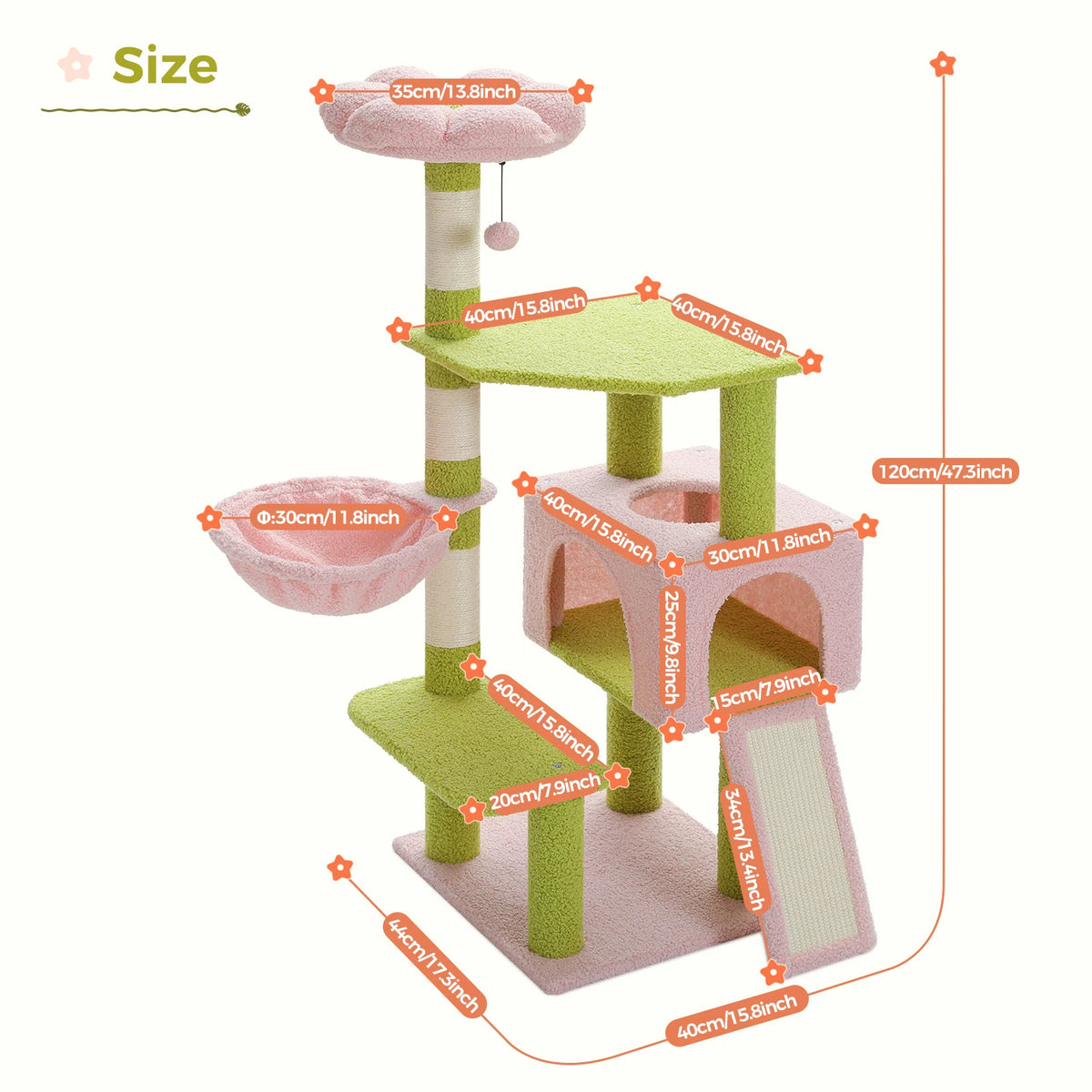 PAWZ Road Flower Cat Tree With Sisal Scratching Posts