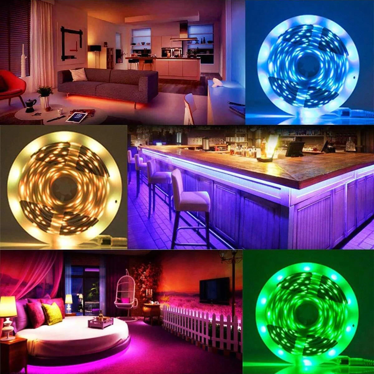 100FT Bluetooth LED Strip Lights, RGB Color Changing Led Strip Lighting with 24-Key Remote and APP Control, Music Sync Lights