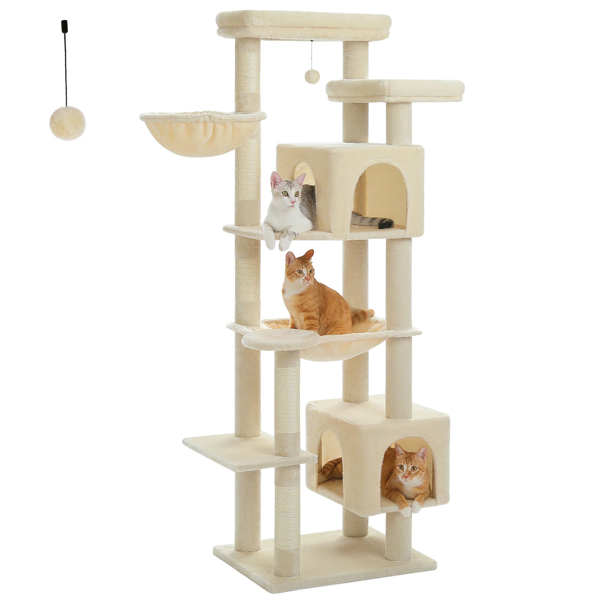 PAWZ Road Tall Cat Tree with Scratching Posts and Hammock