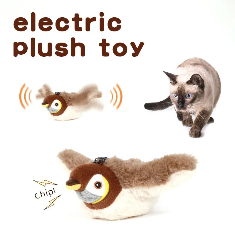 Interactive Touch Activated Flapping Plush Bird For Pets