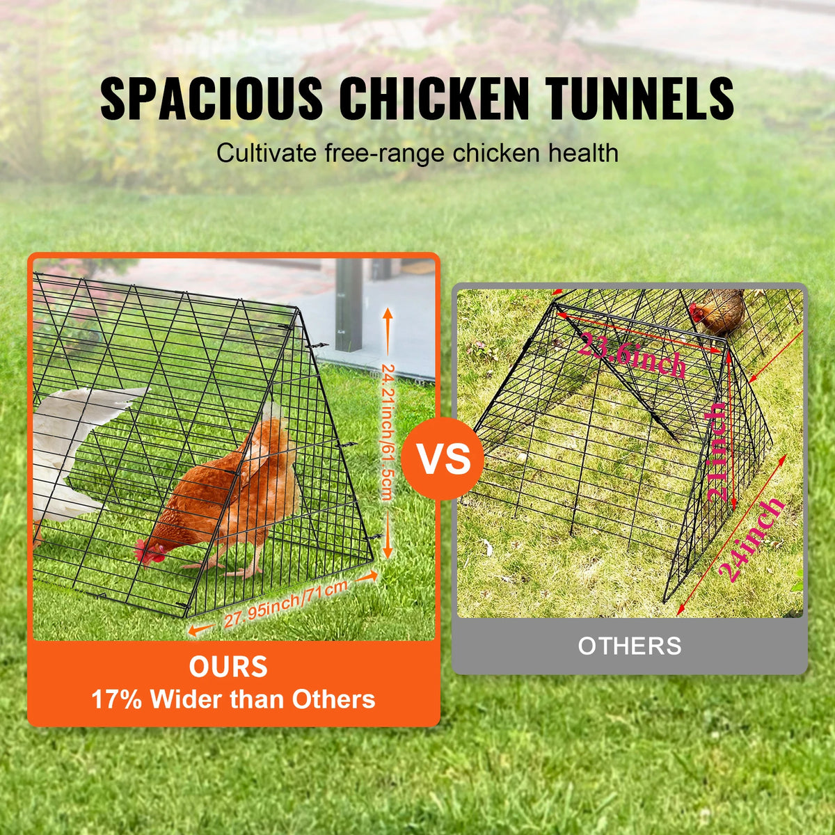 SucceBuy Portable Chicken Tunnels With Corner Frames for Yard