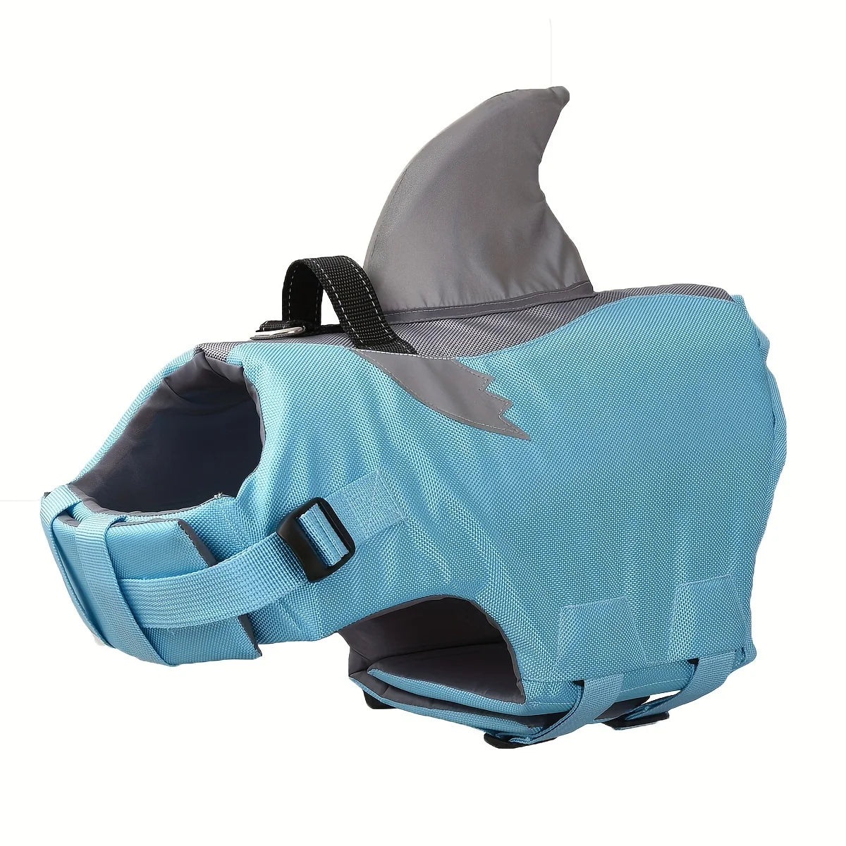 Shark Shape Reflective Dog Life Jacket With Adjustable Safety Handle