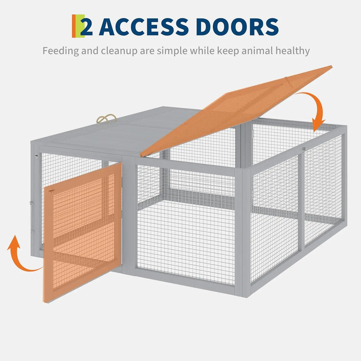 HiMISS Folding Wooden Chicken Coop And Rabbit Hutch Run