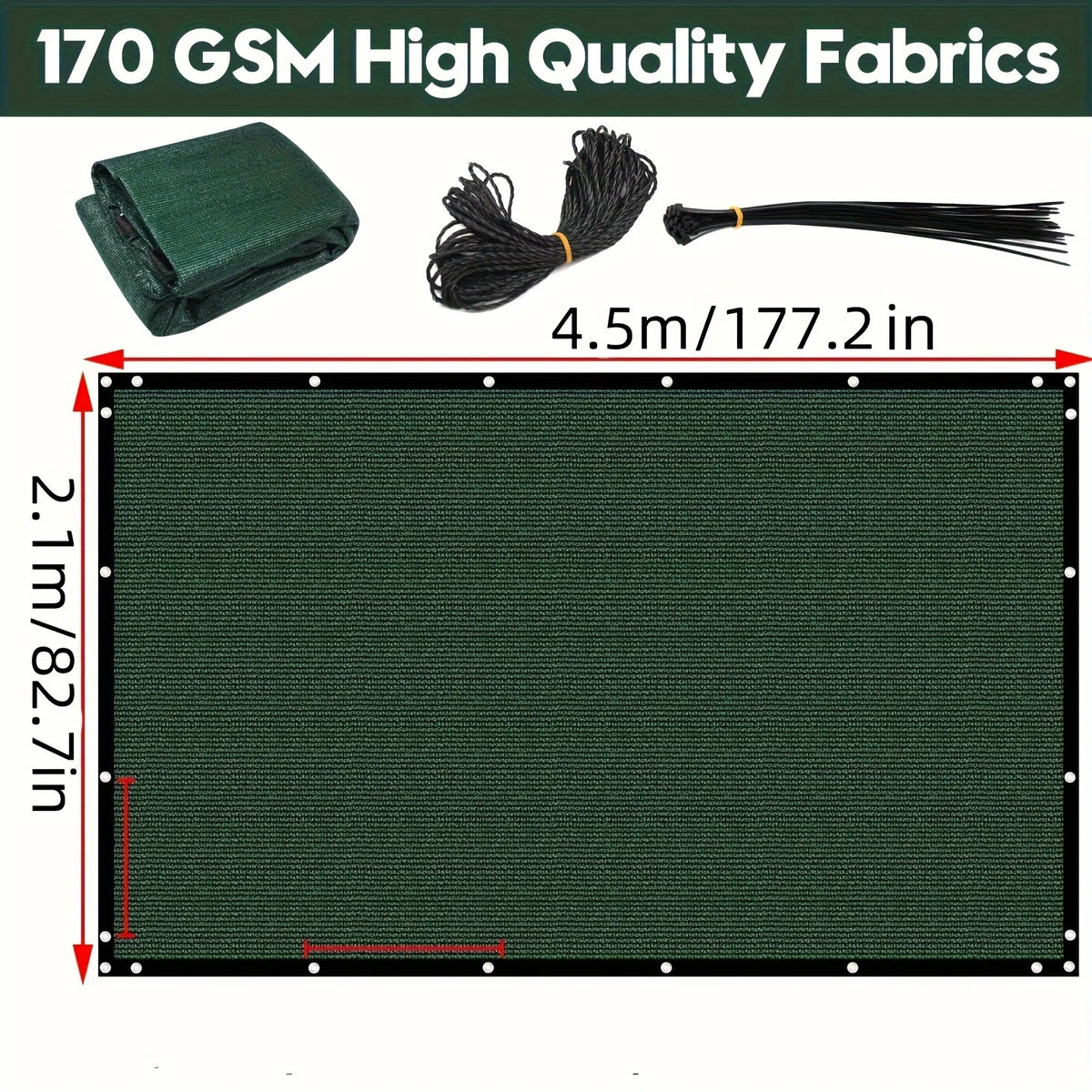 4ft/5ft/6ft/7ft Fence Privacy Screen, Heavy Duty Privacy Fence Screen, Outdoor Shade Cloth Mesh Barrier, Cable Zip Ties Included