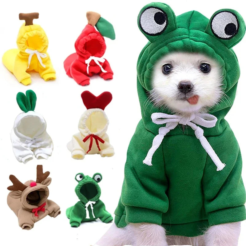 Cute Fruit Themed Fleece Pet Hoodie for Dogs and Cats