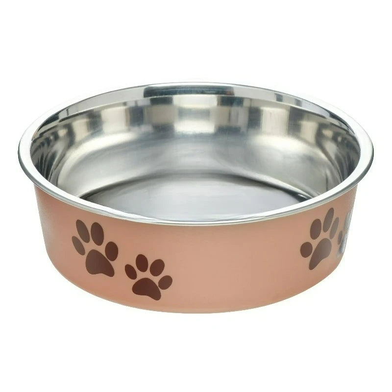 Round Stainless Steel Anti Gulping Dog Bowl For Bloat Prevention
