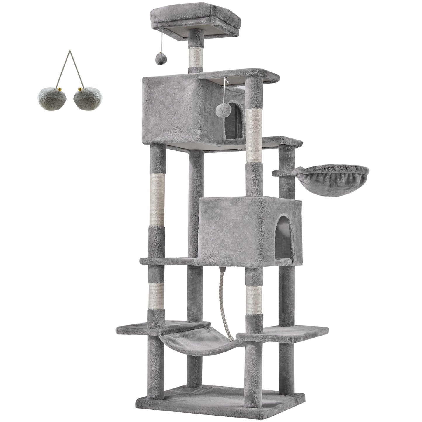 JHK Multi Level Cat Tree With Sisal Posts And Condo