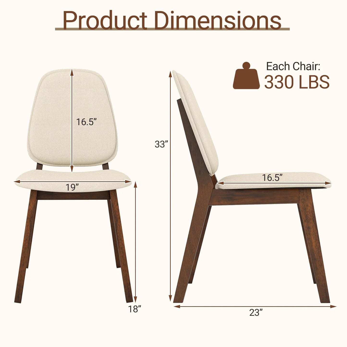 Homasis Modern Linen Upholstered Wooden Dining Chair For Home