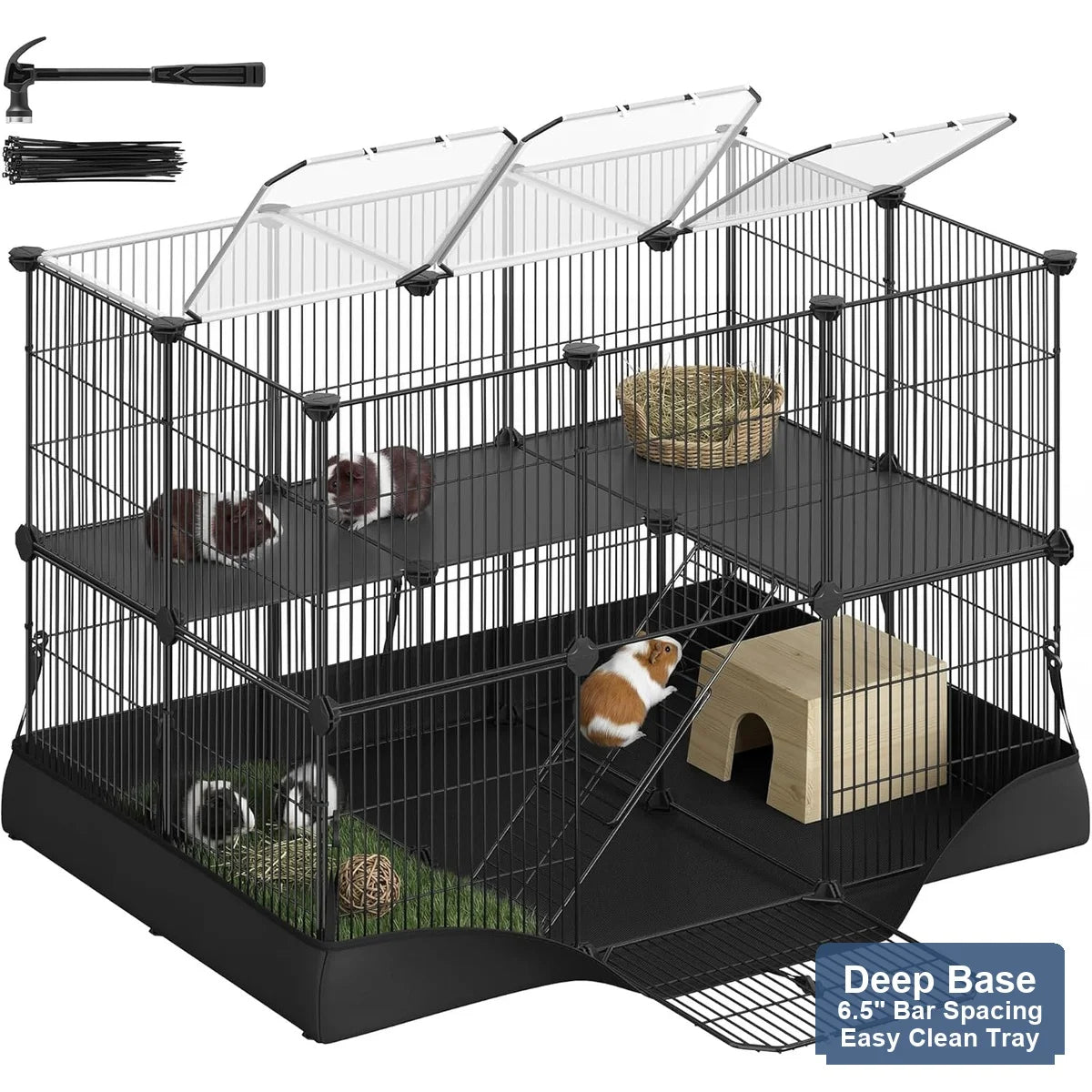 Tiered Small Animal Habitat Cage For Guinea Pigs And Rats