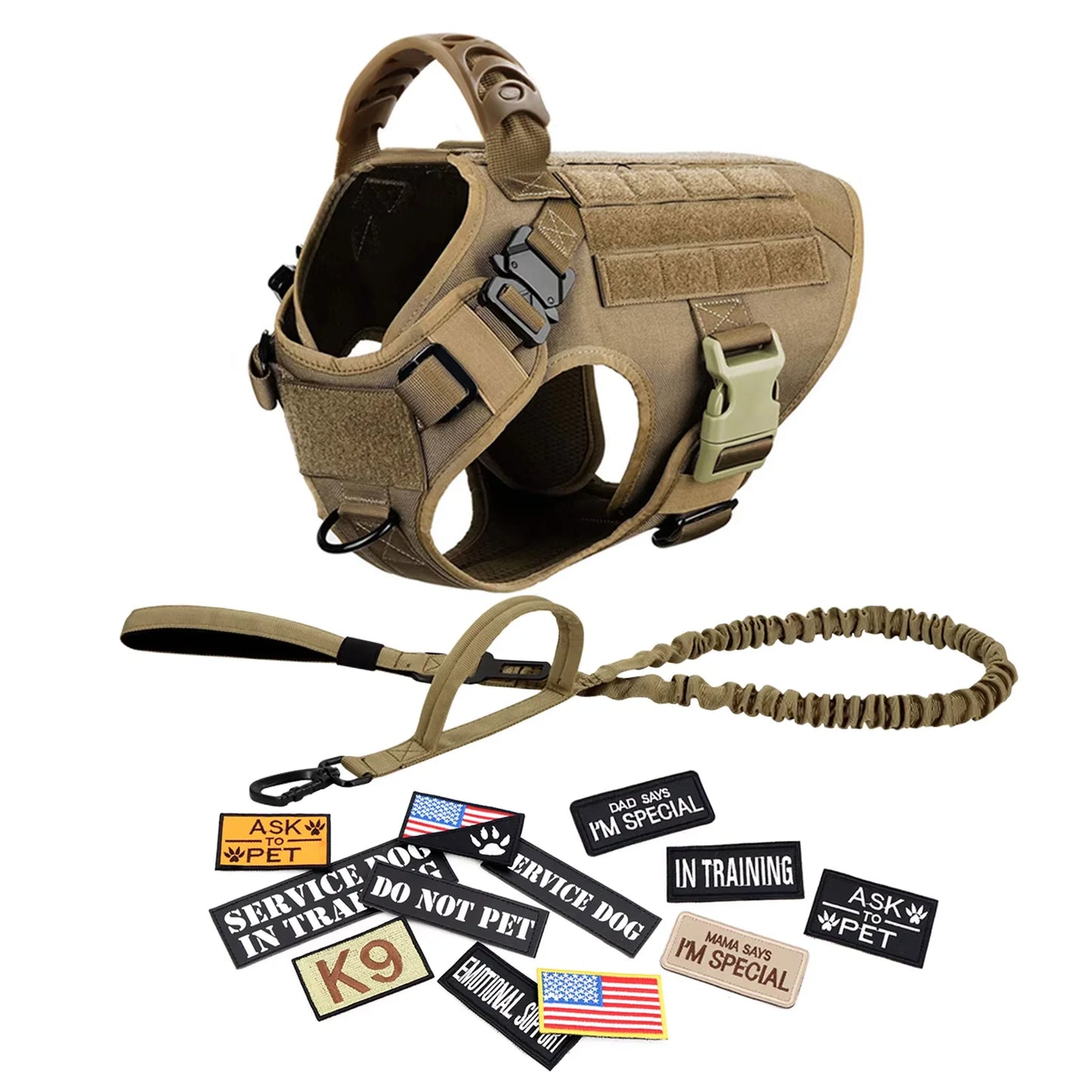Tactical Nylon Dog Harness Vest With Quick Release Buckle