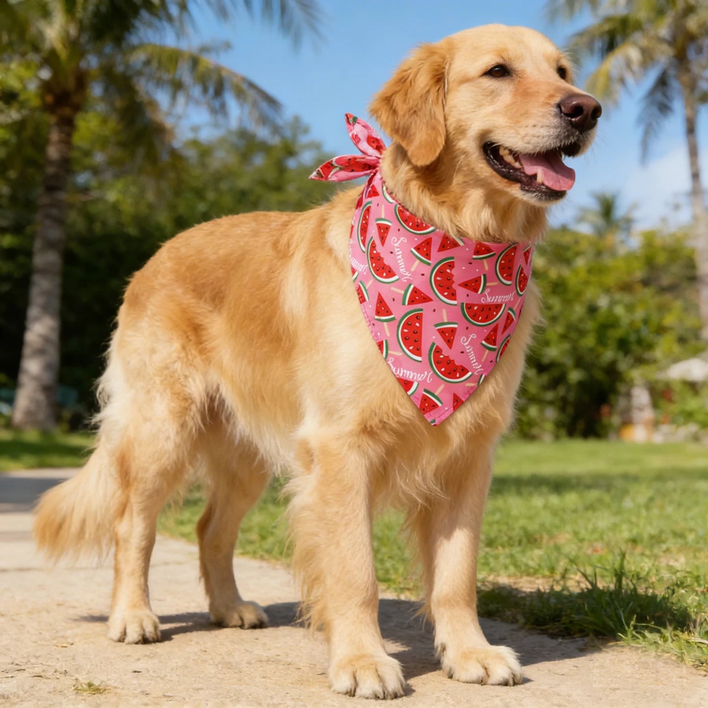 Soft Washable Fruit Floral Dog Bandana Cloth Neck Scarf