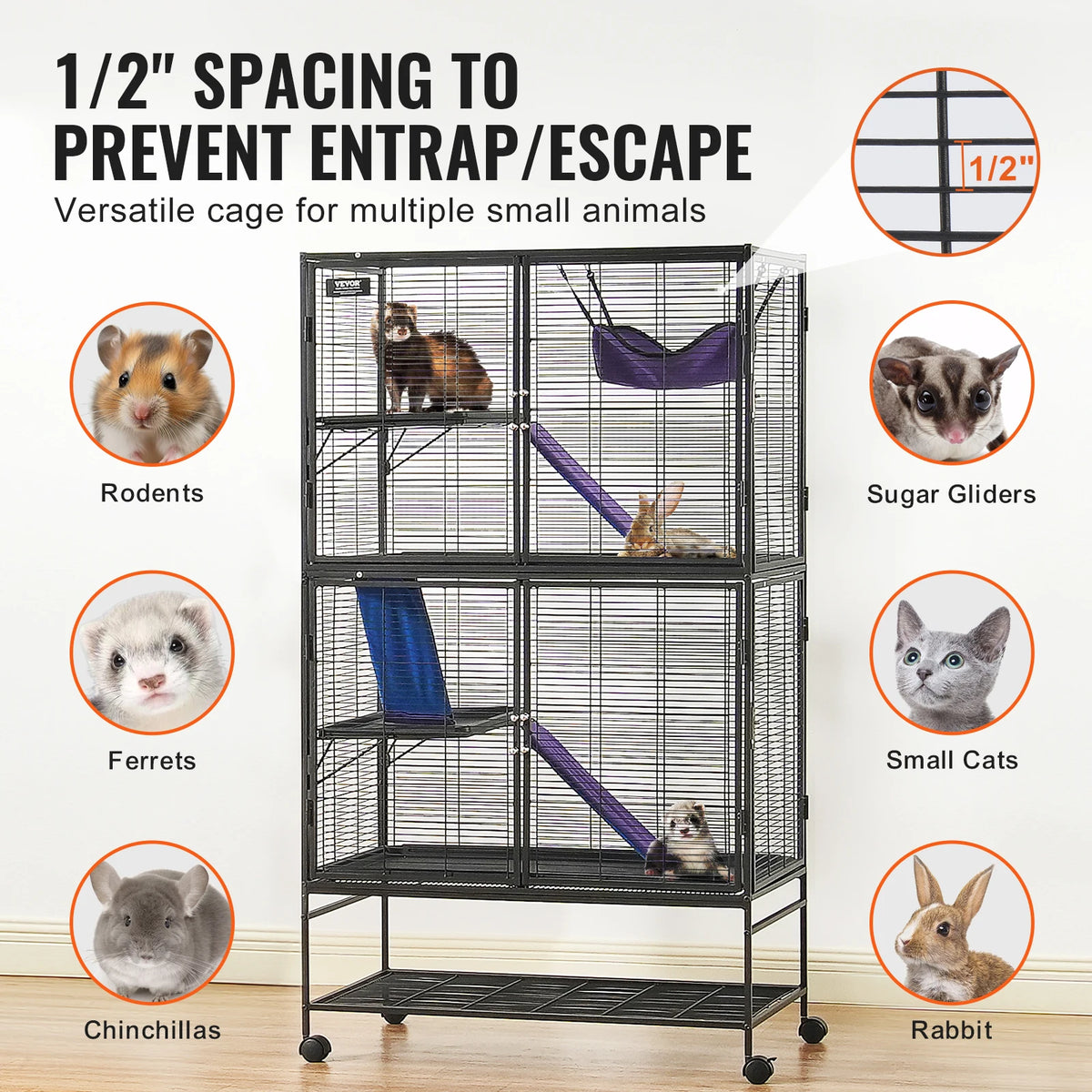 Ferret Cage 4-Tier Critter Nation Metal Cage Small Animals