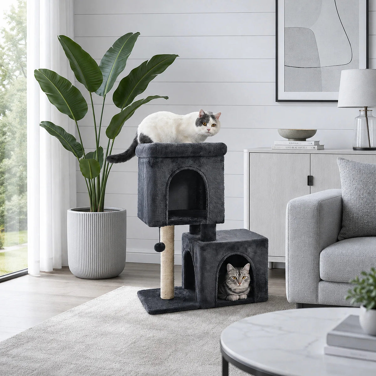 PAWZ Road Cat Tree with Sisal Scratching Posts Cozy Condos