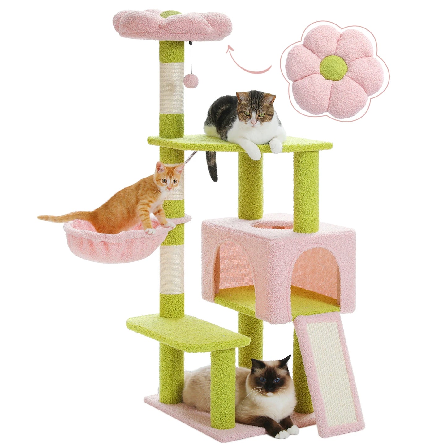 PAWZ Road Flower Cat Tree Indoor With Sisal Scratching Posts