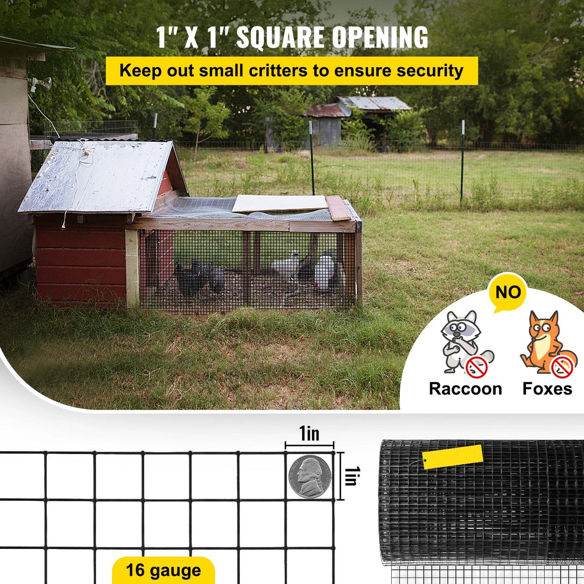 SucceBuy Vinyl Coated Welded Wire Fence Chicken And Rabbit Mesh