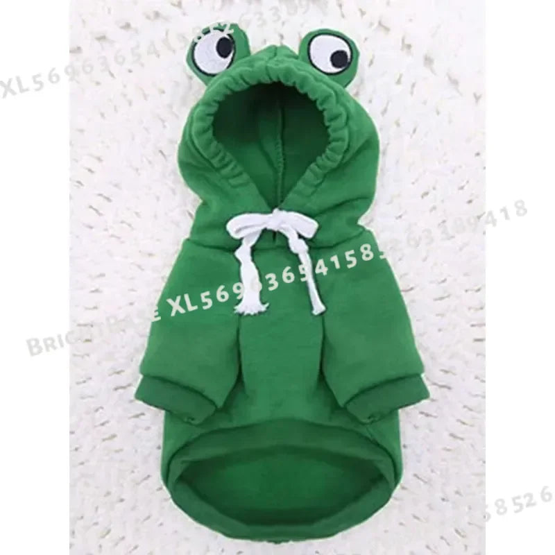 Cute Frog Pet Sweater Hoodie With Fun Design For Dogs
