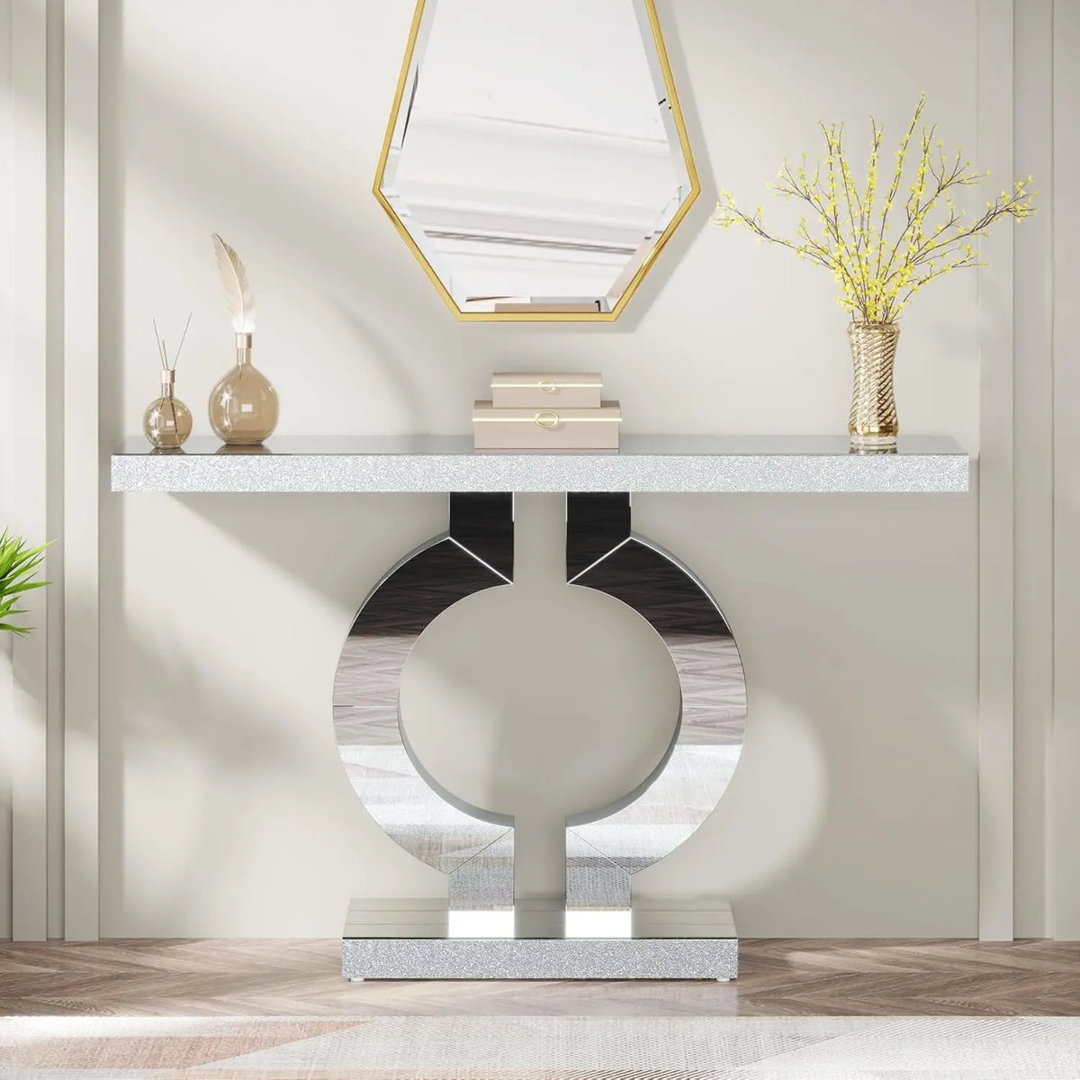 Tribesigns Modern Mirrored Console Table Entryway Home Decor