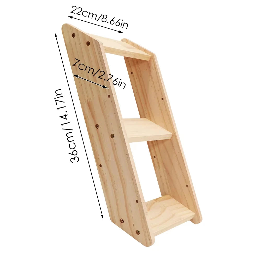 CWV Wall Mounted Cat Shelves Pine Wood Moon Star Platform