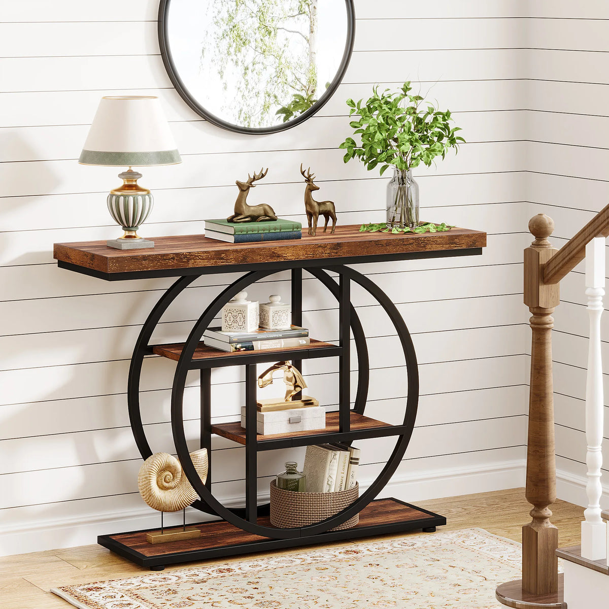 Tribesigns 4 Tier Metal Console Table Entryway Living Room Storage