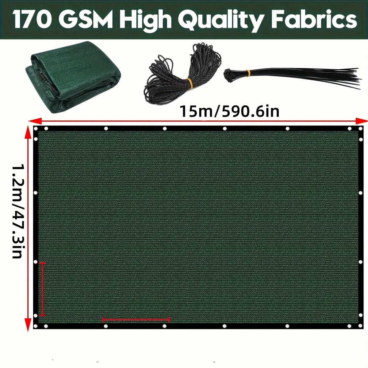 4ft/5ft/6ft/7ft Fence Privacy Screen, Heavy Duty Privacy Fence Screen, Outdoor Shade Cloth Mesh Barrier, Cable Zip Ties Included