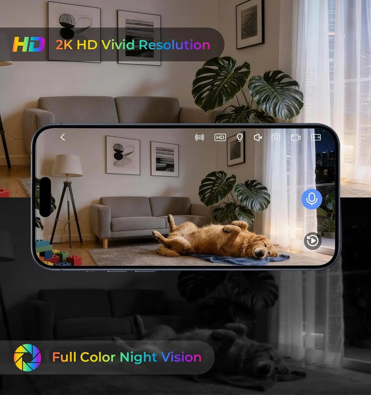 Clock Camera 2K with 5G WiFi Security Camera, Nanny Cam Indoor for Home Security, Two-Way Talk by Wesecuu