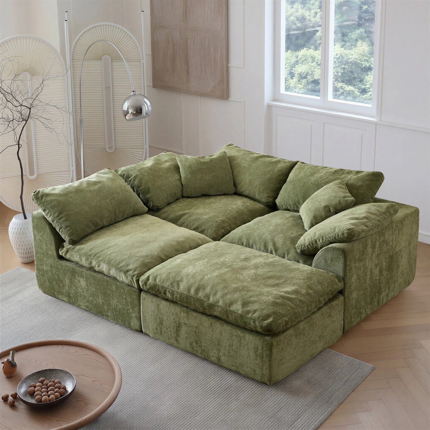 Modern Modular Sectional Sofa Cloud Couch Oversized Deep Seat Comfy Sofa for Living Room Furniture with Removable Cushions