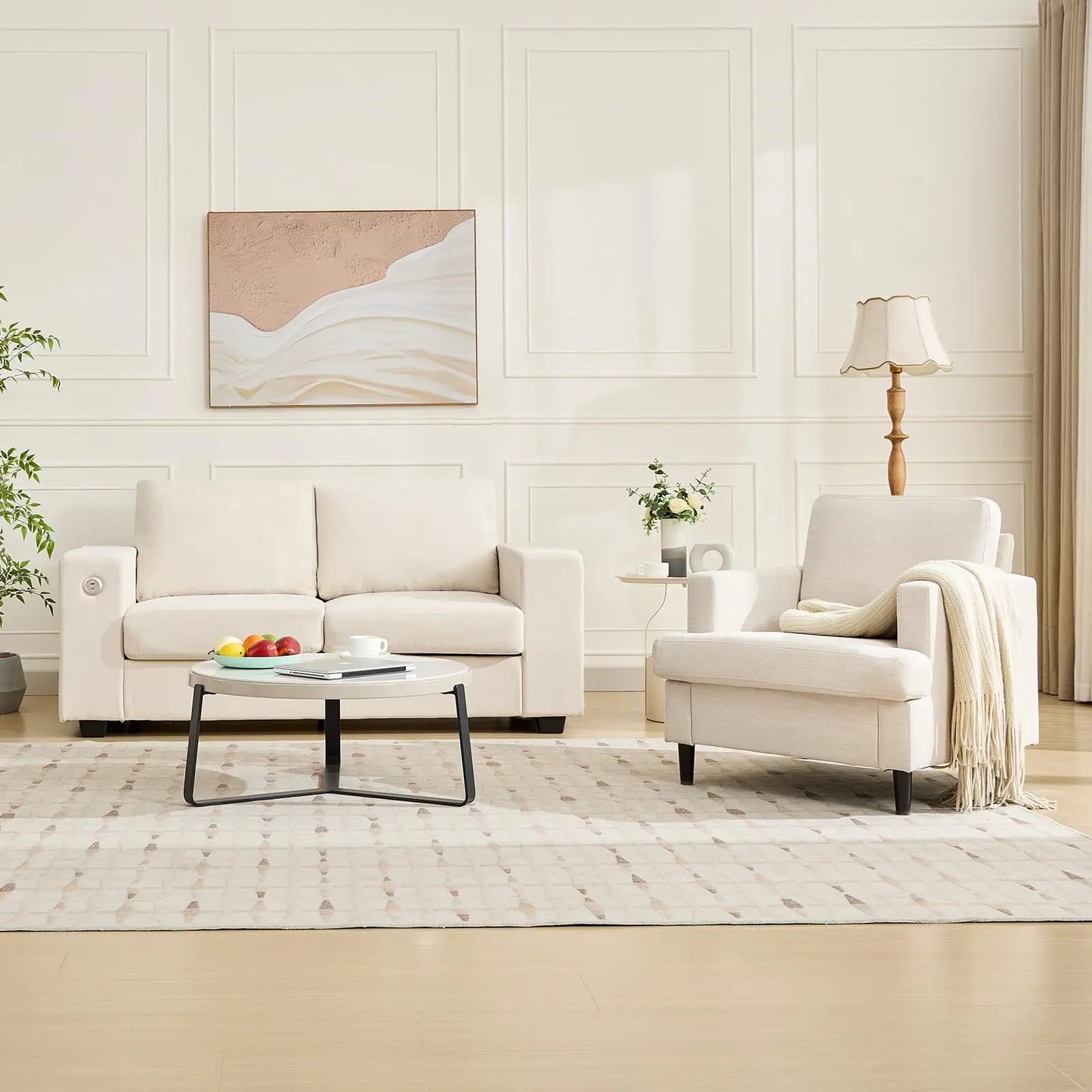 Modern Upholstered Accent Chair With Deep Plush Seat For Home