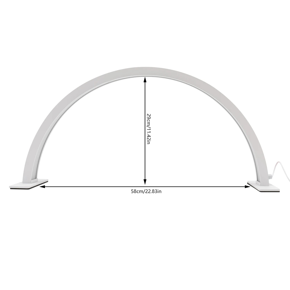 2400 Lumen LED Half Moon Light, Light with Adjust Brightness 3000k‑6000k, Half Moon Desk Lamp for Nail Art -White