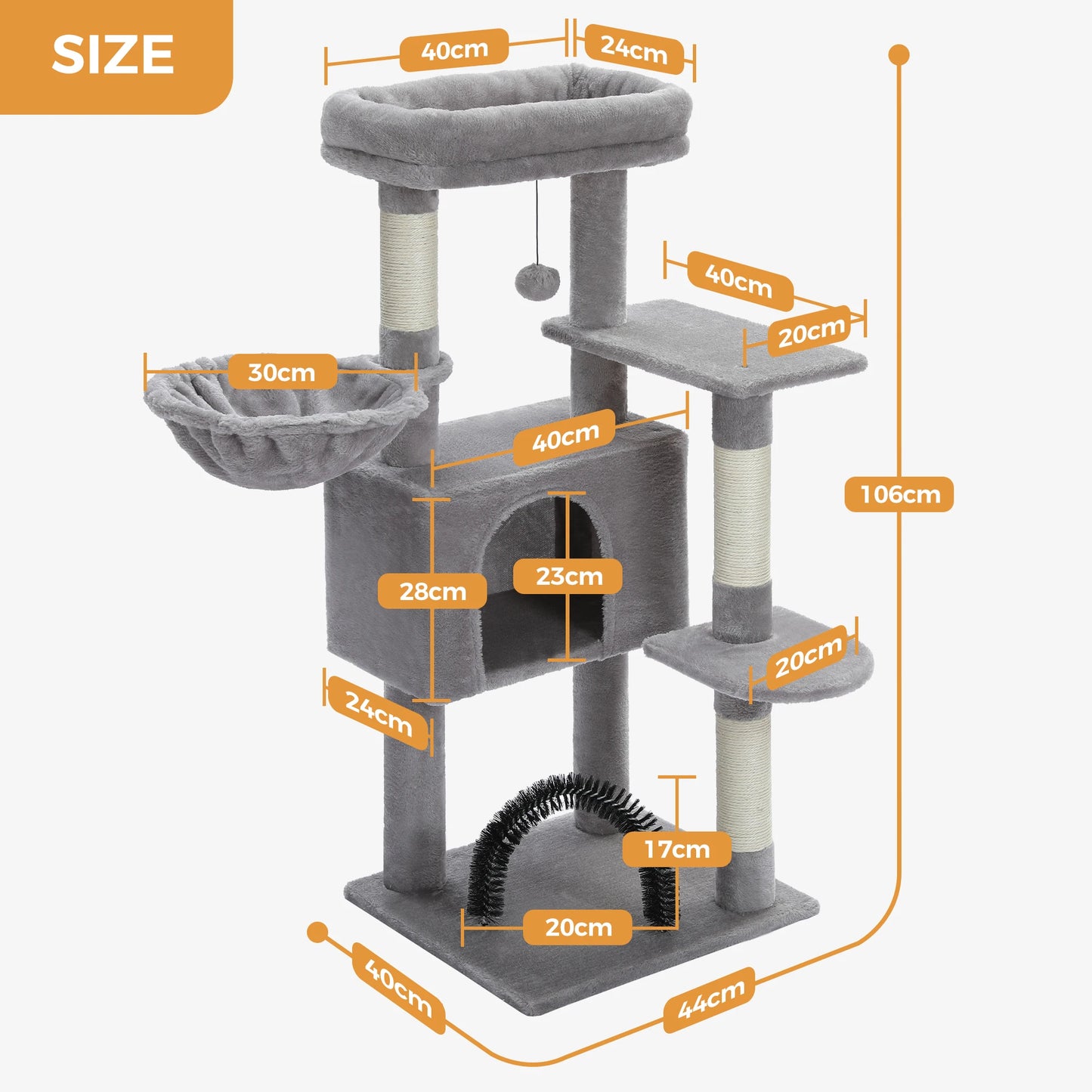 Pawz Road Multi Tier Cat Tree With Sisal Scratching Posts