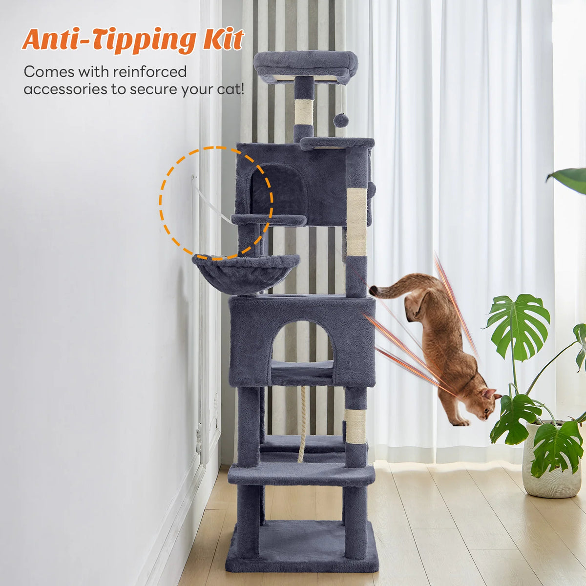 MCQ Multi Level Cat Climbing Tree With Sisal Scratching Posts