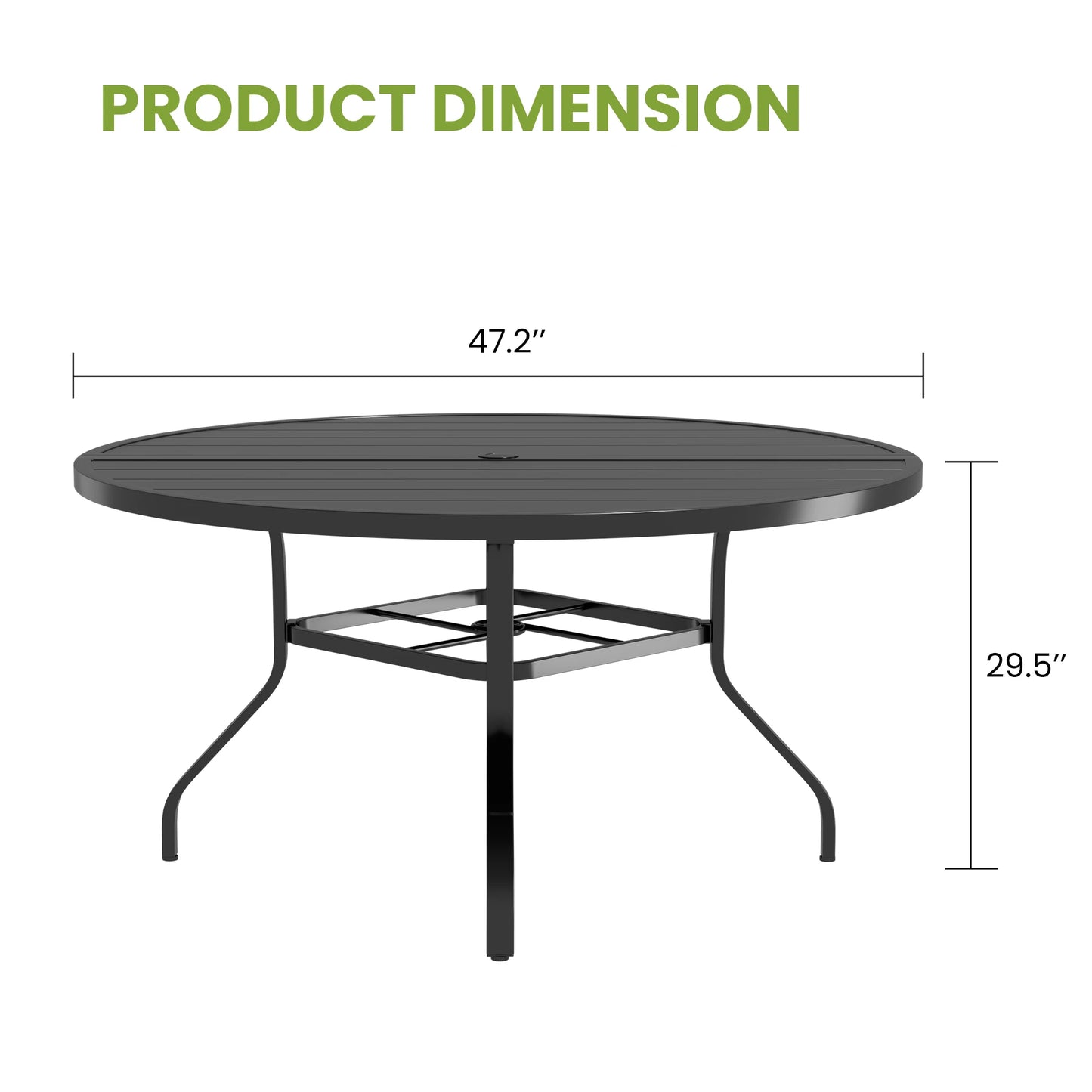 Seven Piece Metal Round Outdoor Dining Set For Patios