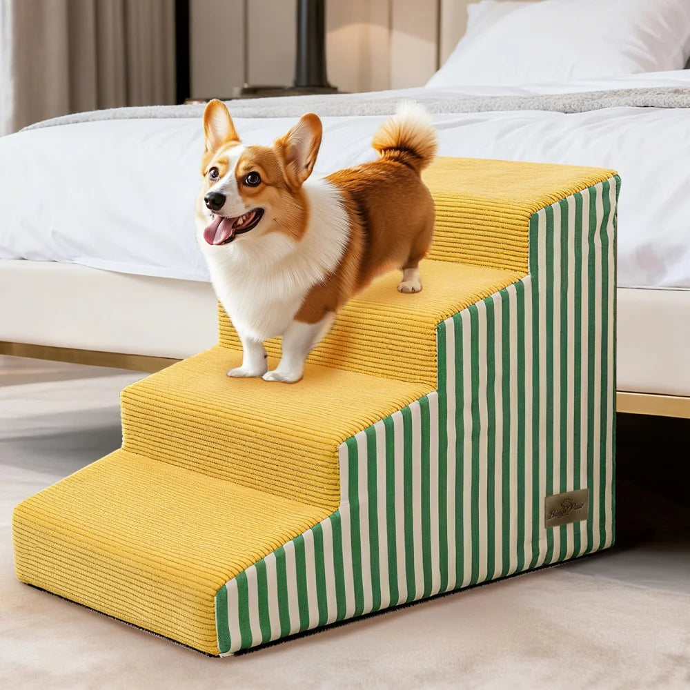 High Density Foam Dog Stairs With Gentle Slope And Cover