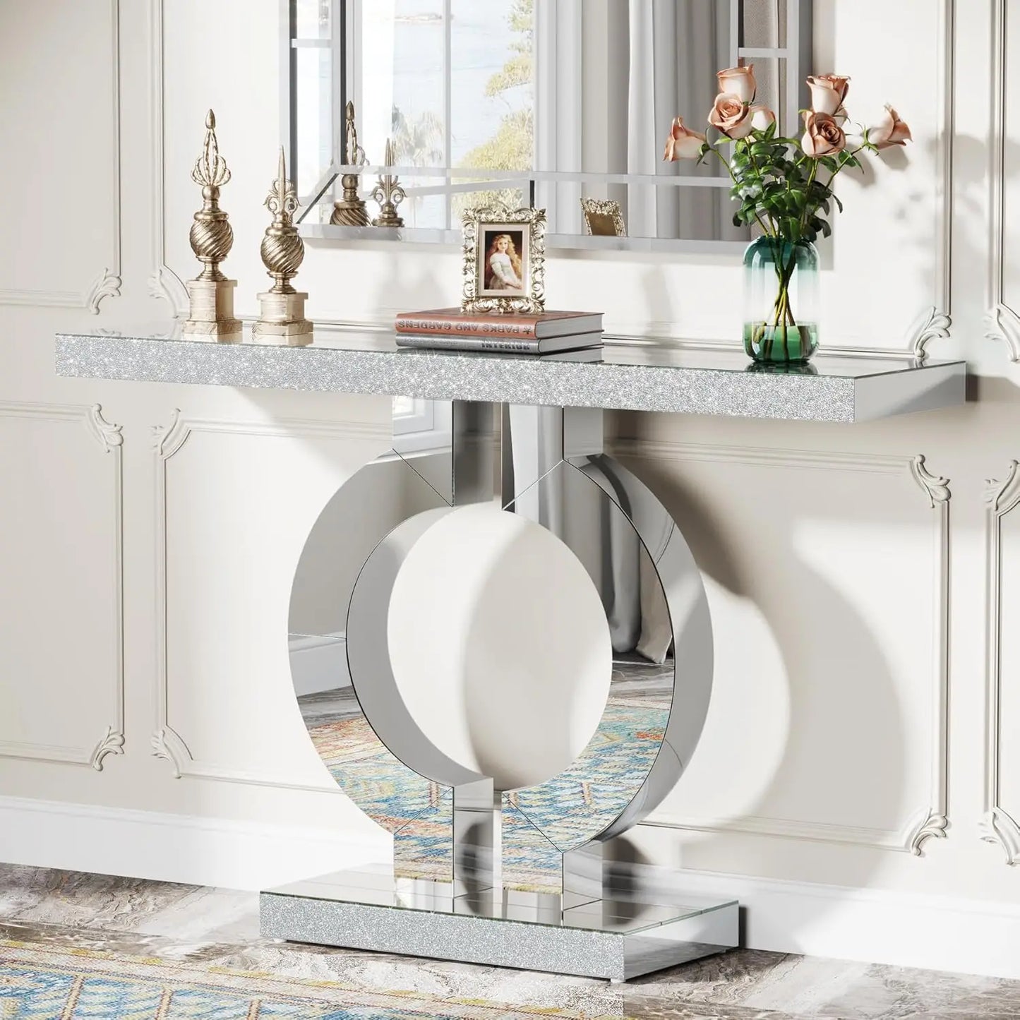 Tribesigns Modern Mirrored Console Table Entryway Home Decor