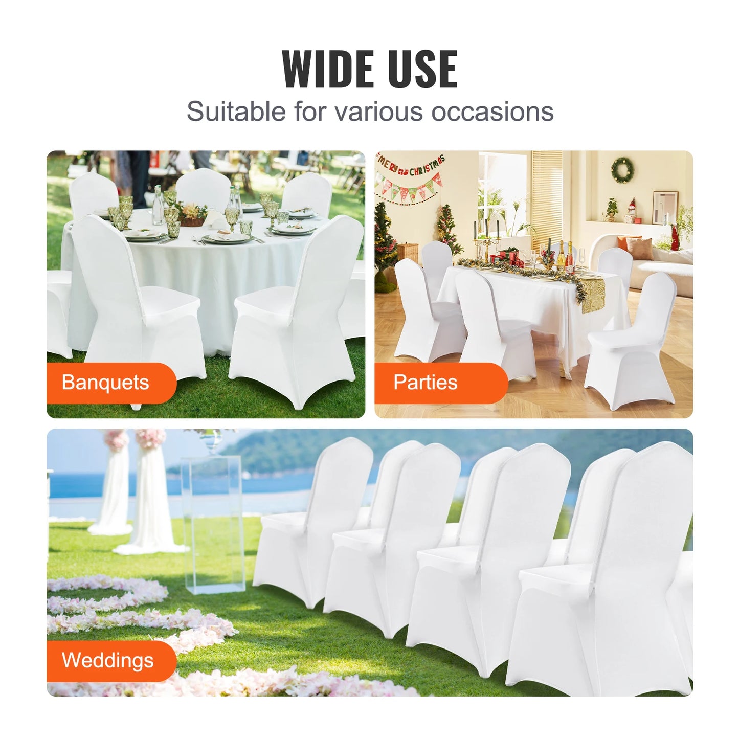SucceBuy Protective Spandex Wedding Chair Seat Covers