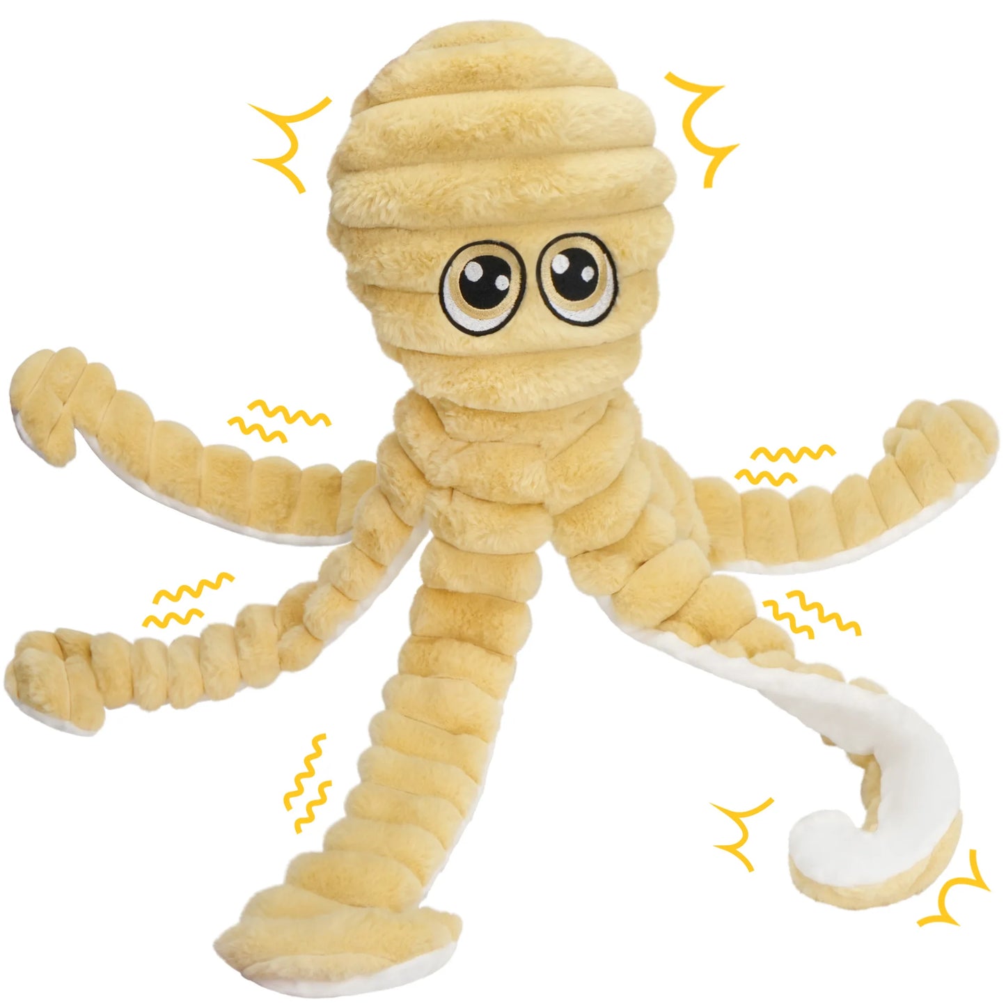 Octopus Design Squeaky Plush Dog Toy For Grinding Teeth