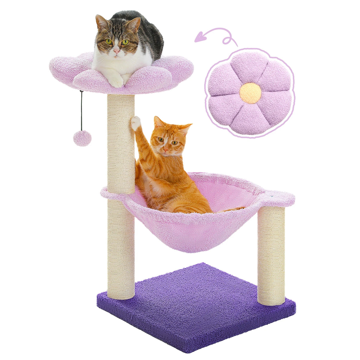 PAWZ Road Flower Cat Tree With Sisal Scratching Post Hammock