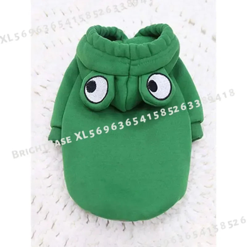 Cute Frog Pet Sweater Hoodie With Fun Design For Dogs