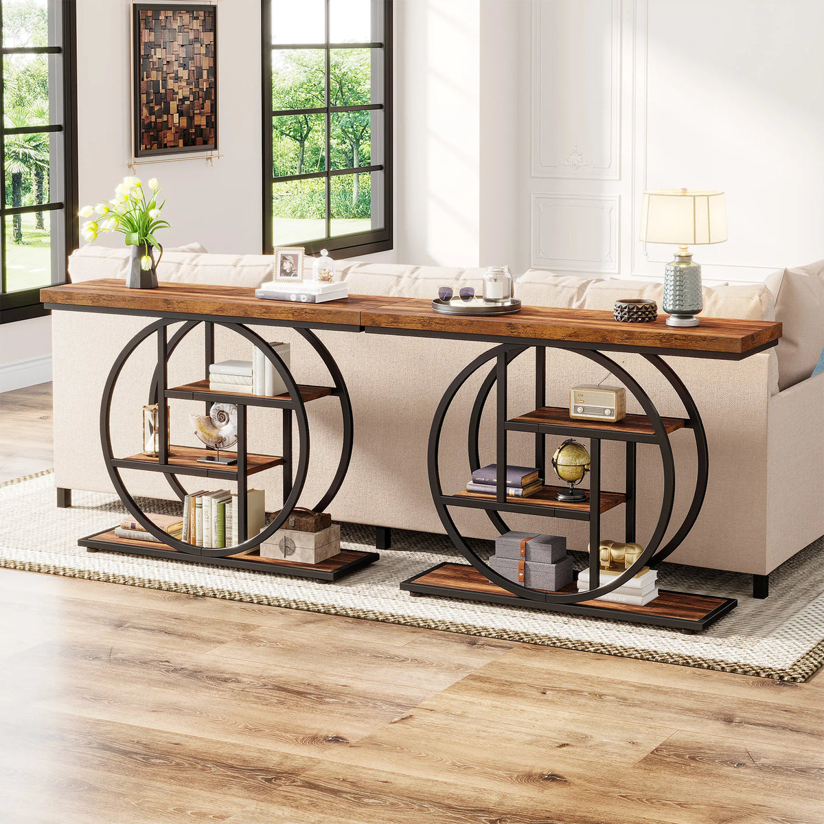 Tribesigns 4 Tier Metal Console Table Entryway Living Room Storage