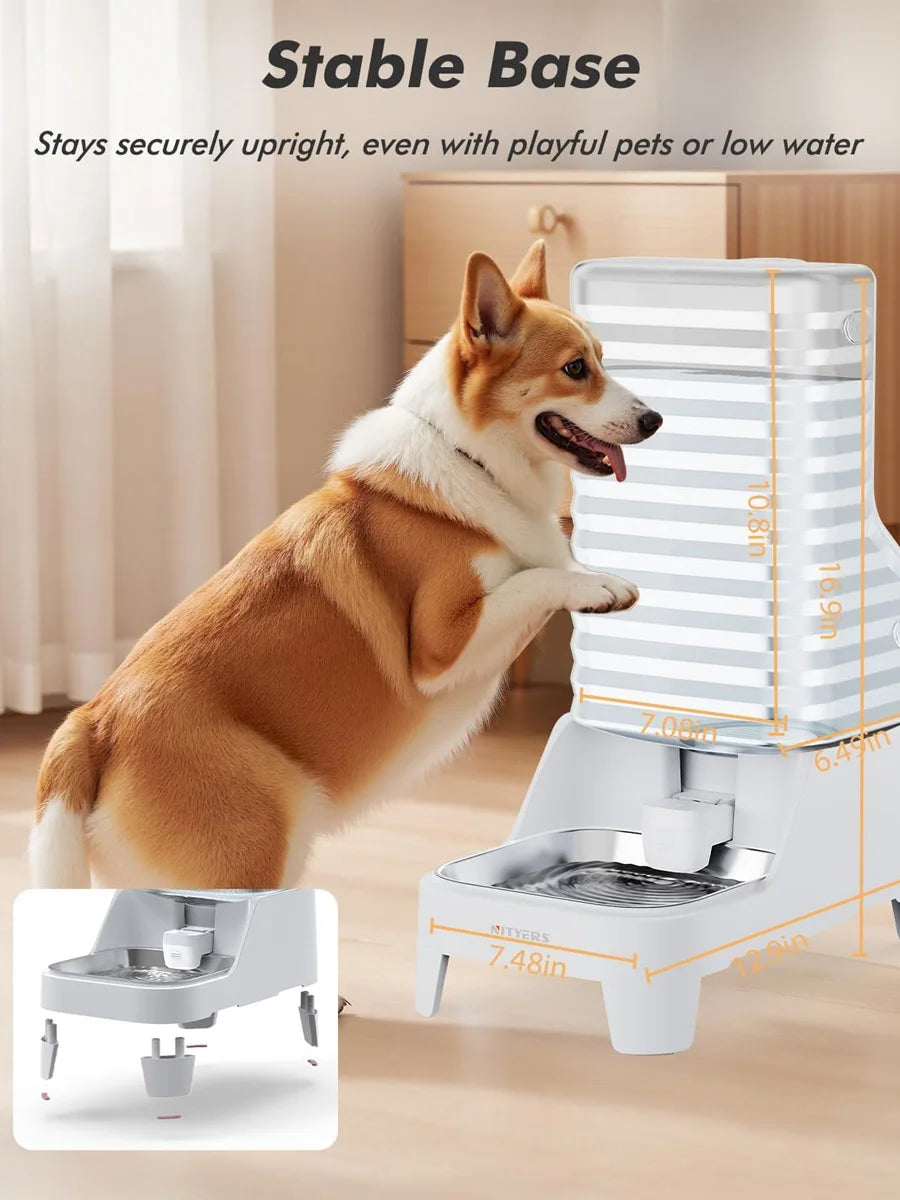 Nityers Gravity Dog Water Bowl With Stainless Steel Stand