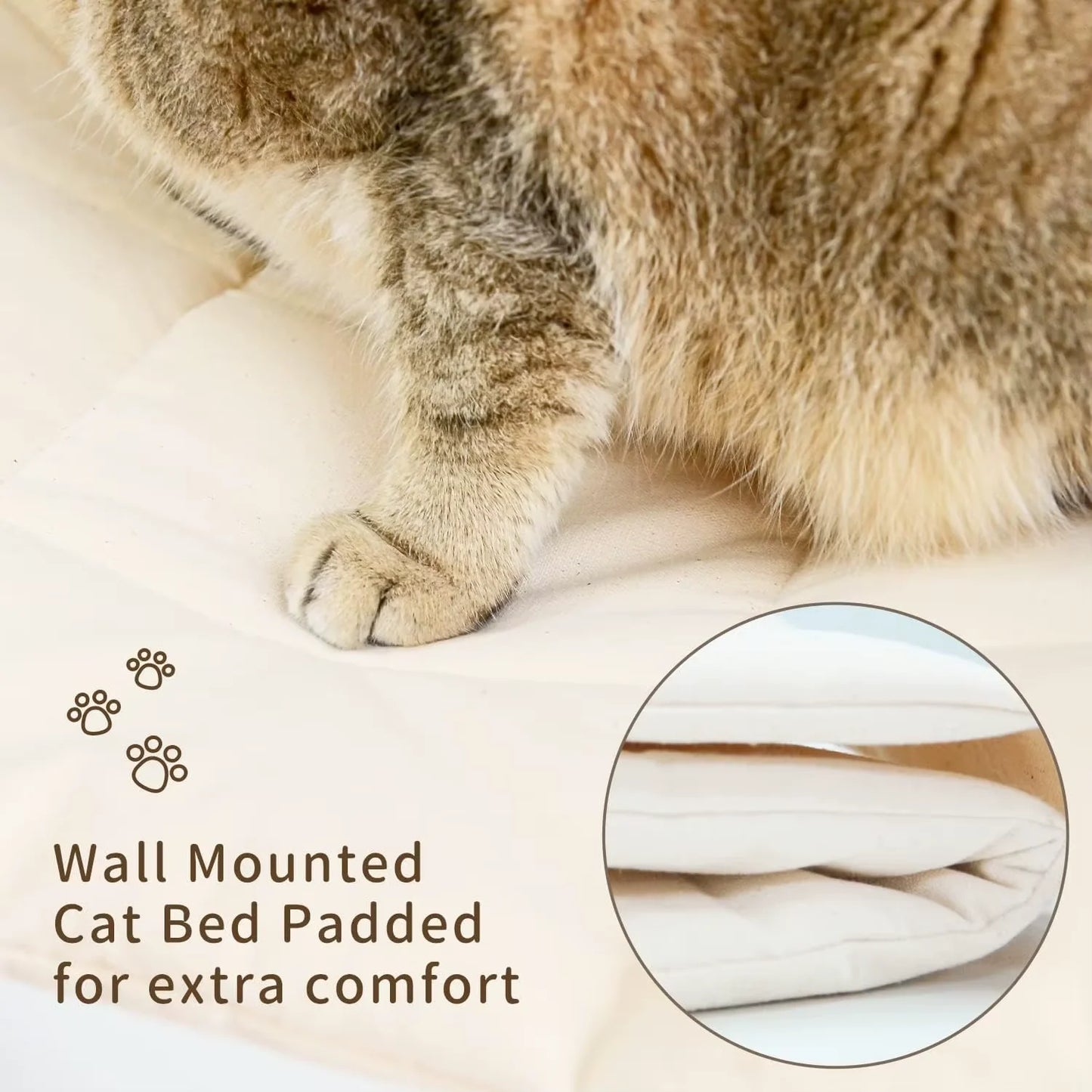 CWV Wall Mounted Cat Hammock With Sisal Scratching Shelves