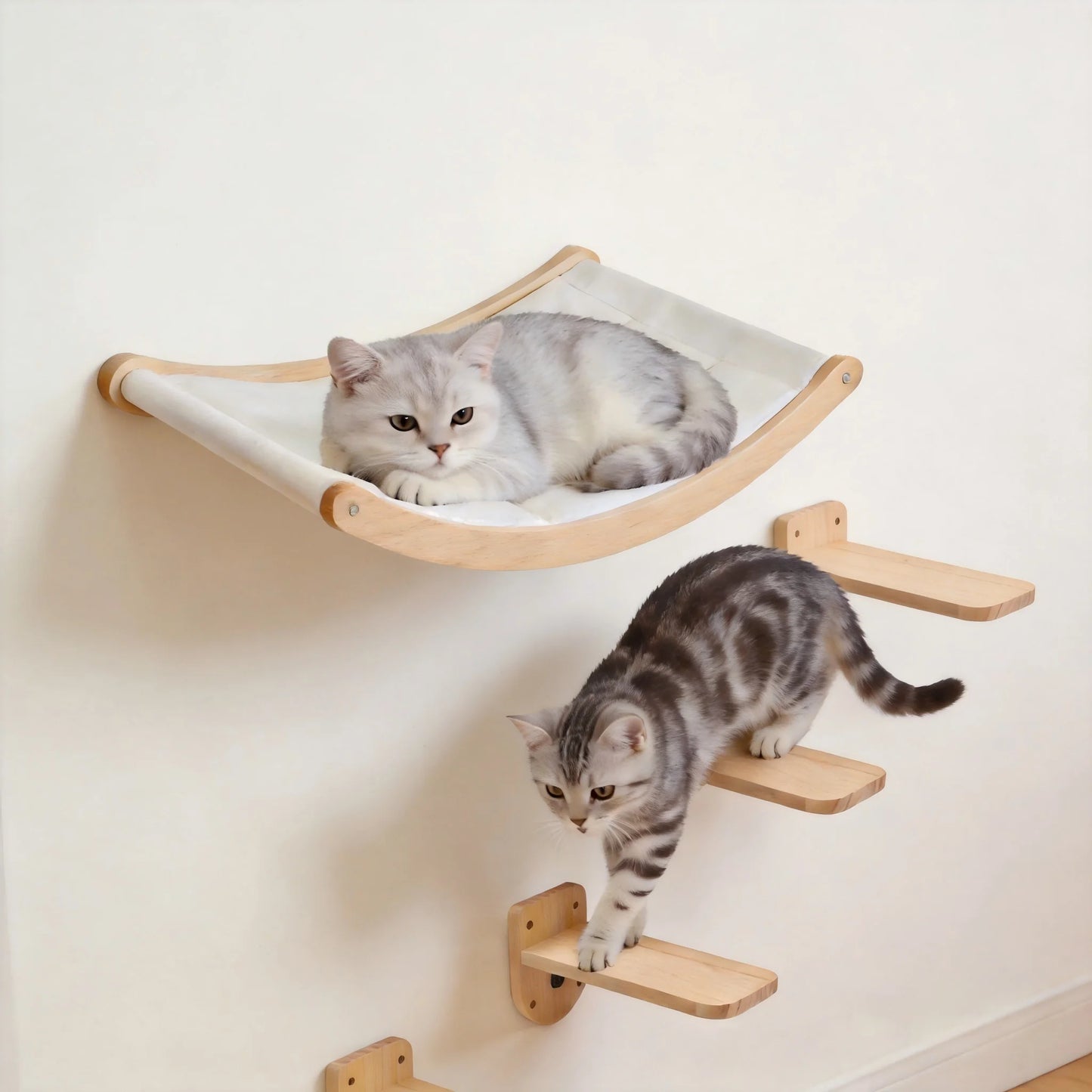 Wall Mounted Cat Climbing Bridge With Wrapped Sisal Rope